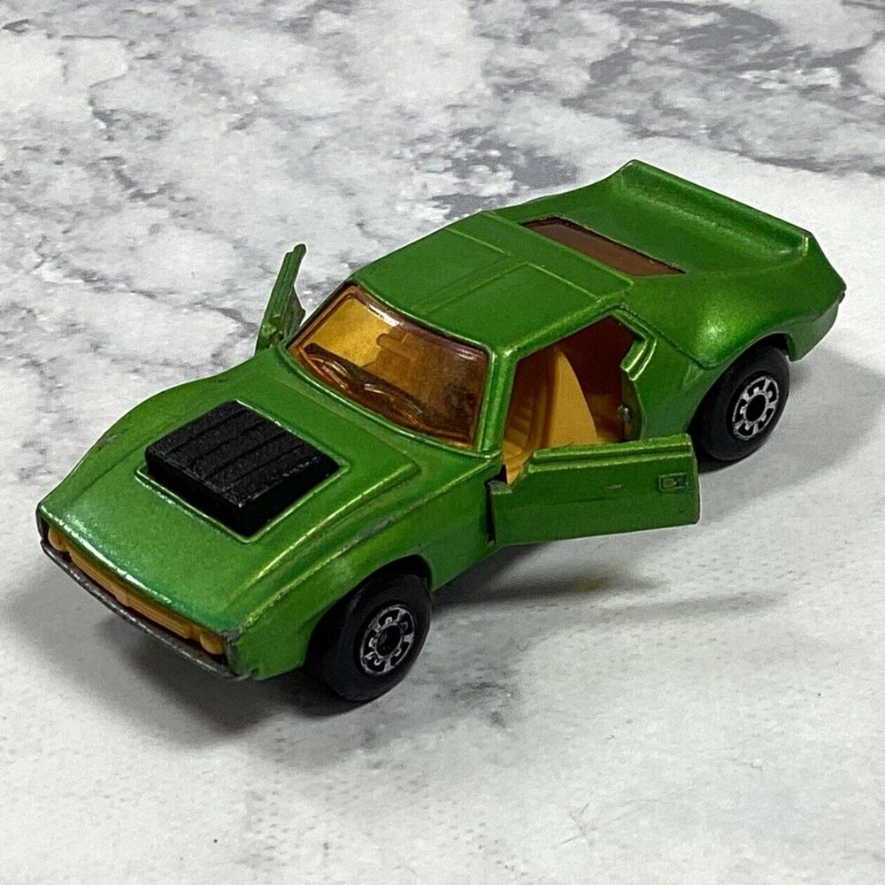 1972 Matchbox Superfast AMX Javelin Green Lesney England Yellow Interior